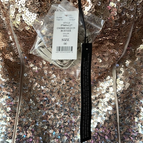 WHBM Ombre Sequin Bustier Mixed Metallic 00 - Picture 7 of 9